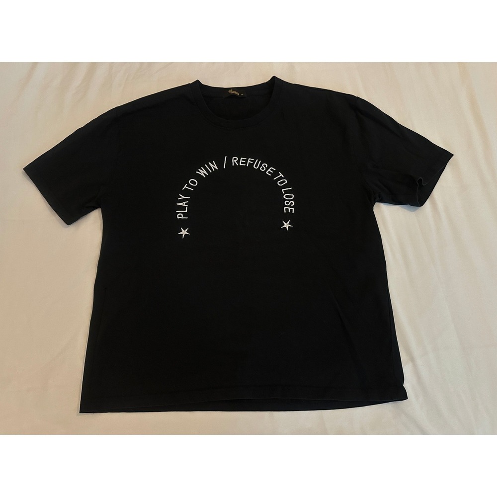 Mackeson Mens Black Play To Win Refuse To Lose Graphic Long Sleeve T-Shirt XL